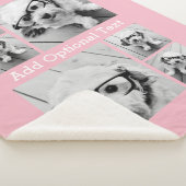 Roze 6 Foto Collage Optionele tekst KAN Kleur bewe Sherpa Deken (3/4)