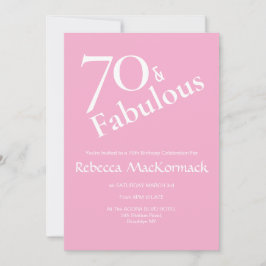 Roze 70 & Fabulous Elegant 70ste Verjaardagsfeestj Kaart