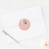 Roze 70e verjaardag Bedankt Ronde Sticker (Envelop)