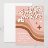 Roze 70's Groovy Retro Elke Age Disco Birthday Kaart (Voorkant / Achterkant)