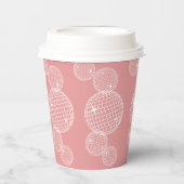 Roze 70s Retro Disco Balls Bruiloftsfeest Papieren Bekers (Voorkant)