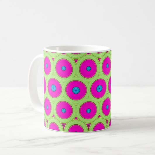 Roze 70's Retro ontwerp Koffiemok (Voorkant links)