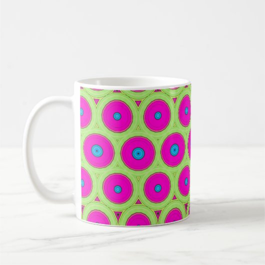 Roze 70's Retro ontwerp Koffiemok (Links)