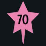 Roze 70th Birthday party cake topper star picks<br><div class="desc">Roze 70th Birthday party cake topper star picks. Fun persoonlijke verrassing Birthday en verjaardagsfeestartikelen. Geschikt voor mannen en vrouwen. Roze voorbeeld met moderne typografie. Goedaardige decoraties voor koekjes en cupcakes. Bewerk eenvoudig kleur- en leeftijdsnummer.</div>