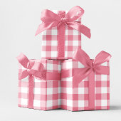 Roze 7,5 cm geruite check cadeaupapier
