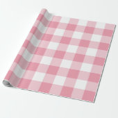 Roze 7,62 cm geruite controle cadeaupapier (Uitgerold)