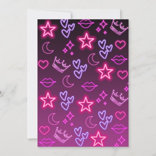 Roze 7e verjaardagsuitnodiging voor haar kinder ne kaart (Achterkant)