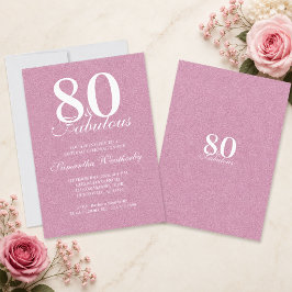 Roze 80 Fabulous Verjaardag Typography Kaart