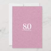 Roze 80 Fabulous Verjaardag Typography Kaart (Achterkant)
