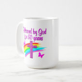  ROZE, 80 JAAR LANG DOOR GOD GEZEGEND KOFFIEMOK (Voorkant links)