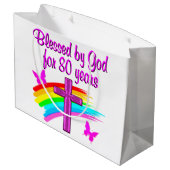  ROZE, 80 JAAR LANG DOOR GOD GEZEGEND LARGE CADEAUTASJE (Achterkant Gekanteld)