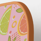 Roze 80’s citrusvruchten plakjes pickleball paddle (Links Detail)