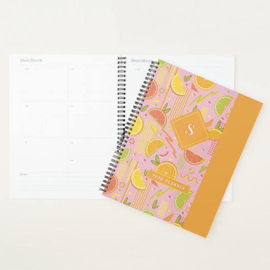 Roze 80’s citrusvruchten plakjes planner (Display)