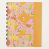 Roze 80’s citrusvruchten plakjes planner (Voorkant)