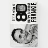 Roze 80e verjaardag bekijk nu 80 aangepaste foto's spandoek (Verticaal)