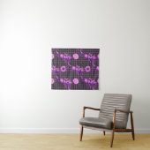 Roze 80s ananas Mango Lemon Pattern Wandkleed (In Situ (horizontaal))