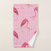 Roze 80s Flamingo Disco Pattern Handdoek (Handdoek)