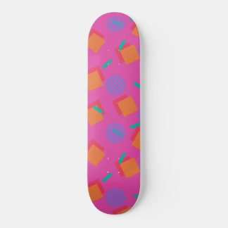 Roze 80s Memphis Design Geometrische vormen Persoonlijk Skateboard
