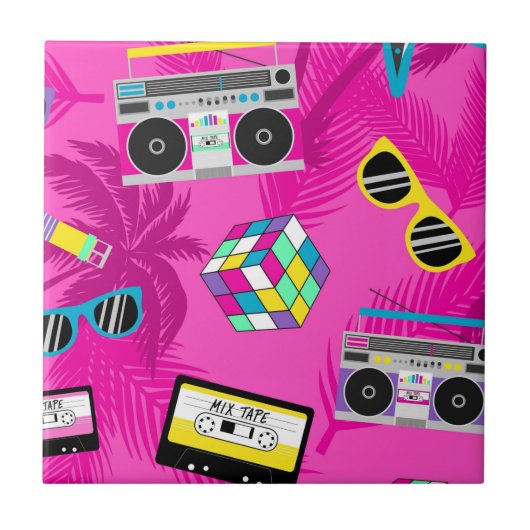  Roze 80's Tegeltje (Voorkant)