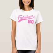 Roze 80ste verjaardag t-shirt (Voorkant)
