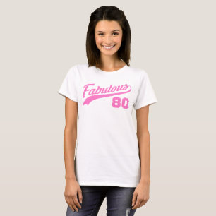 Roze 80ste verjaardag t-shirt