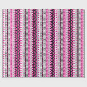 Roze 8 bit Love Hearts Cadeaupapier (Vlak)