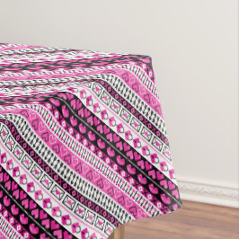 Roze 8 bit Love Hearts Tafelkleed