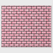 Roze, 8-bits, pixelated Style Bricks Pattern Cadeaupapier (Vlak)