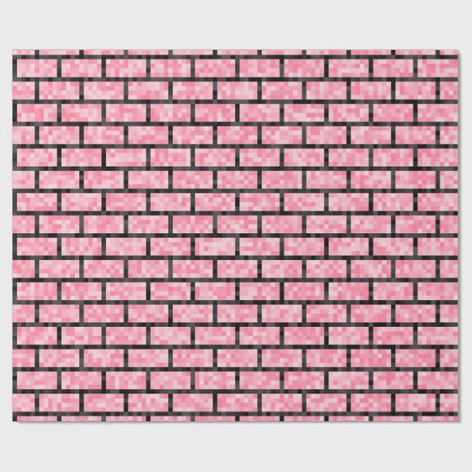 Roze, 8-bits, pixelated Style Bricks Pattern Cadeaupapier (Vlak)