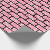 Roze, 8-bits, pixelated Style Bricks Pattern Cadeaupapier (Hoek)