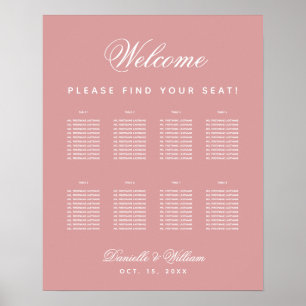 Roze 8 Tafel Stof Roze Trouw Zittijd Chart Poster