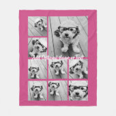 Roze 9 Collage fotoinstallatieschema - KAN KLEUR b Fleece Deken (Voorkant)