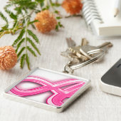 Roze A-sleutelhanger – Cute monogram accessoire Sleutelhanger (Zijkant)