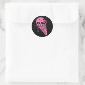 Roze aambeeld crème ronde sticker (Tas)