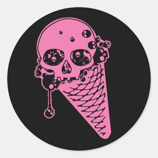 Roze aambeeld crème ronde sticker (Voorkant)