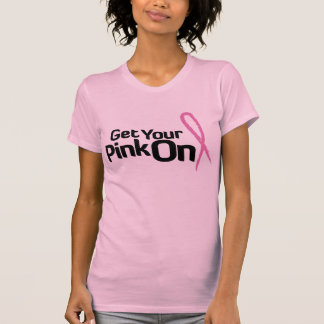 Roze aan (alleen voorzijde) t-shirt