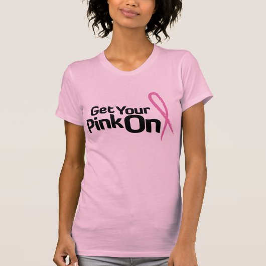Roze aan (alleen voorzijde) t-shirt (Voorkant)