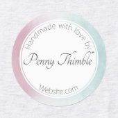 Roze aan turkoois watercolour ombré labels (Design 1)