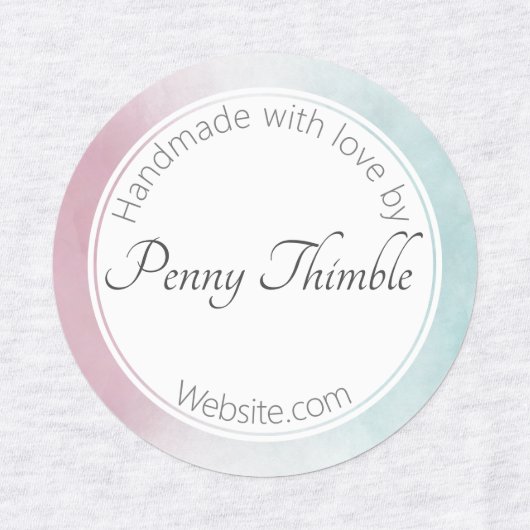Roze aan turkoois watercolour ombré labels (Design 1)