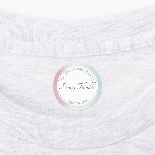 Roze aan turkoois watercolour ombré labels (Aangebracht)