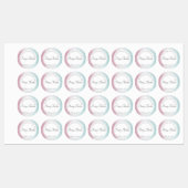 Roze aan turkoois watercolour ombré labels (Vel)