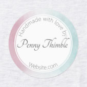 Roze aan turkoois watercolour ombré labels (Design 2)