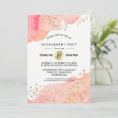 Roze | Aanbesteding Botanische Partij Peach Kaart (Staand voorkant)