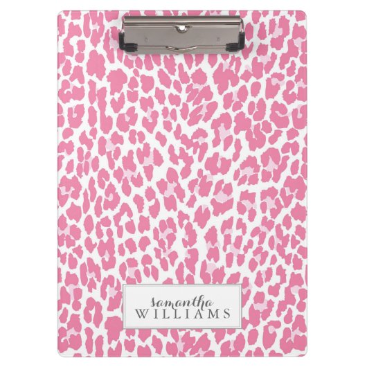 Roze, aangepast luipspatroon klembord (Voorkant)