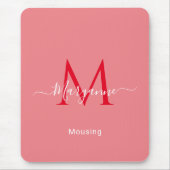 Roze, aangepast Monogram Muismat (Voorkant)