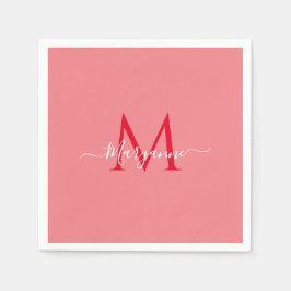 Roze, aangepast Monogram Servet