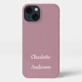 Roze, aangepast naamscript iPhone hoesje (Achterkant)