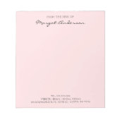 Roze | Aangepast script | Van het bureau van het N Notitieblok (Voorkant)