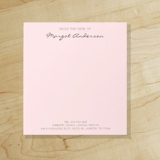 Roze | Aangepast script | Van het bureau van het N Notitieblok