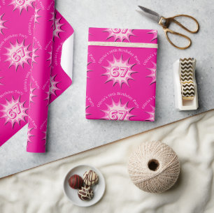 Roze Aangepaste 67 Meme Cadeaupapier
